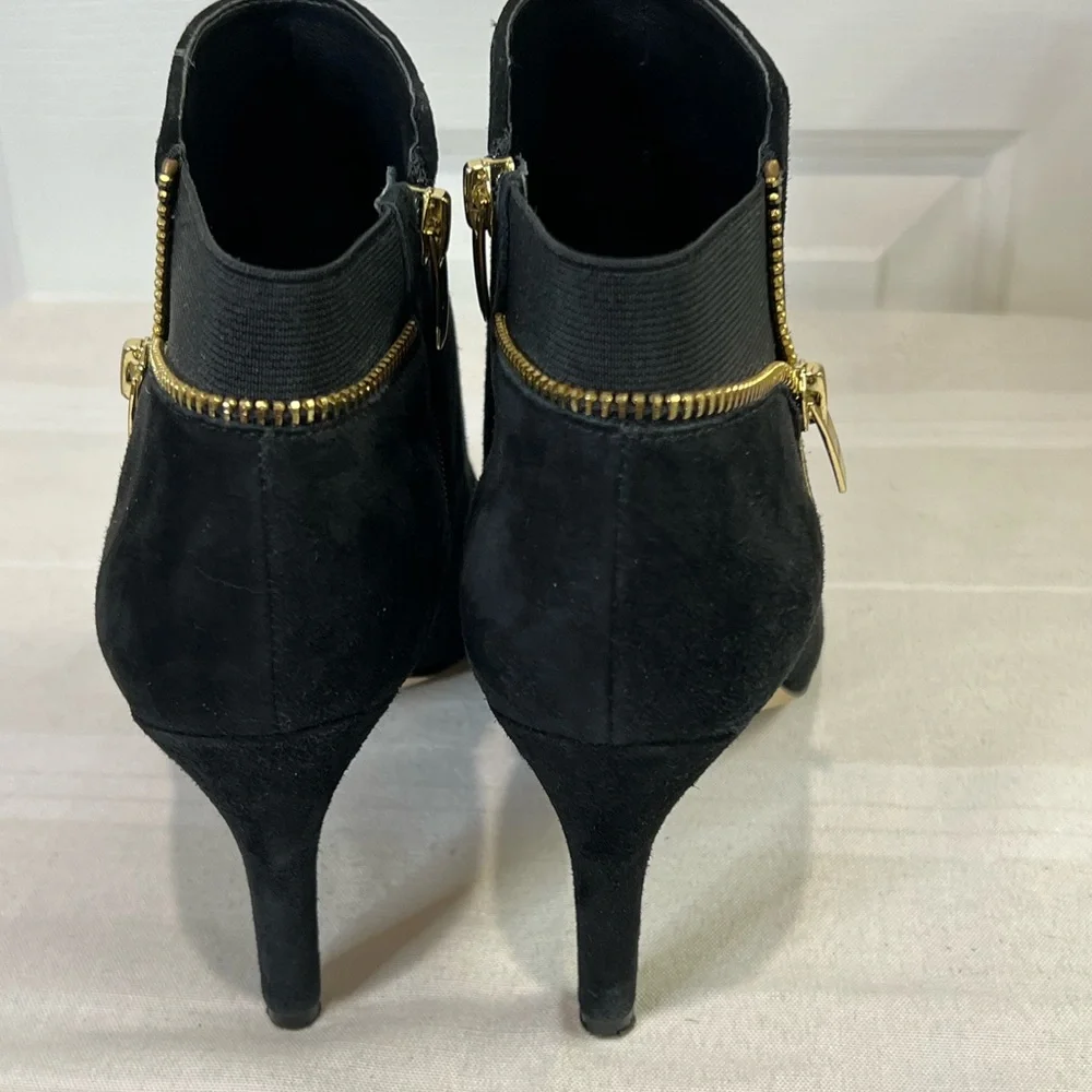 Marc Fisher black suede style Serenity peep toe high heel zipper bootie 8 1/2 - Picture 5 of 16